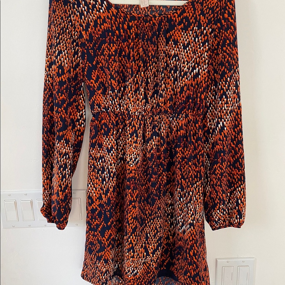 Pattern dress orange